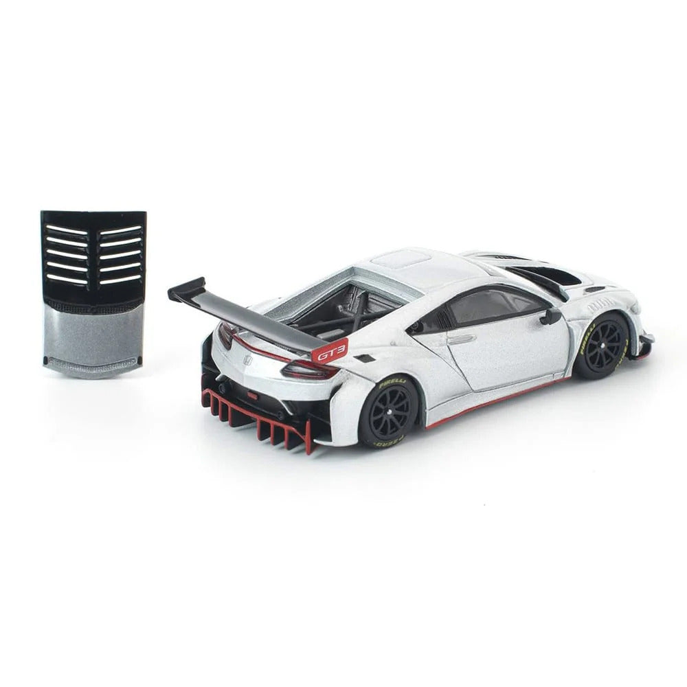 Pop Race Honda NSX GT3 Evo22 Silver 1:64 Diecast Model 640445