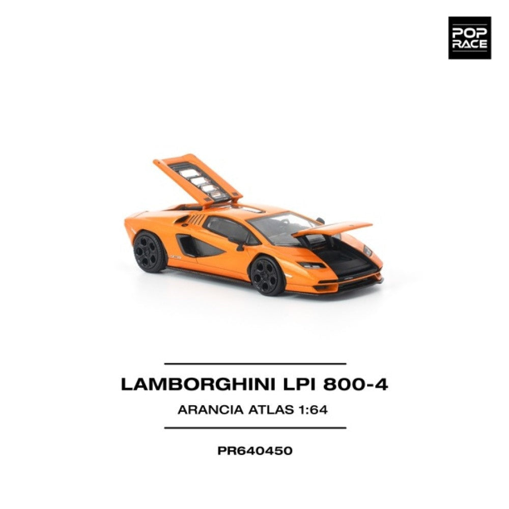 Pop Race Lamborghini Countach LP1 800-4 Arancia Atlas 1:64 Car PR640450