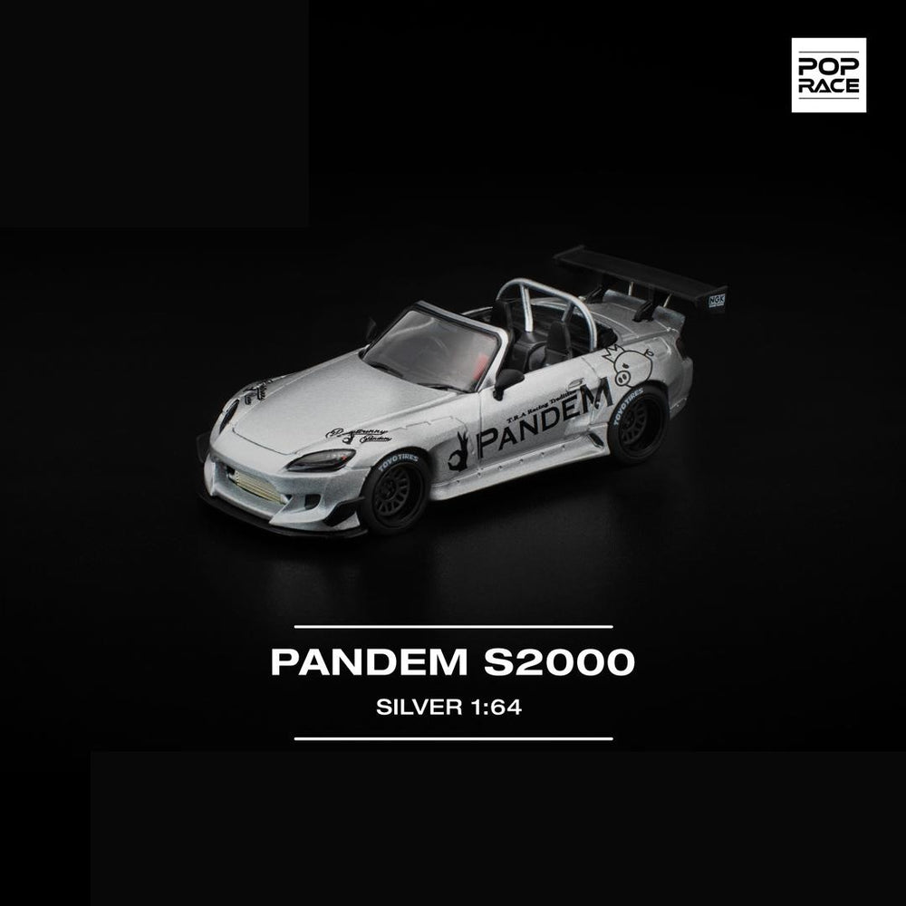 Pop Race Pandem S2000 Silver (New Tooling) 1:64 Diecast Car PR640451