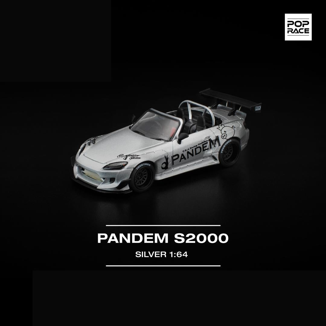 Pop Race Pandem S2000 Silver (New Tooling) 1:64 Diecast Car PR640451