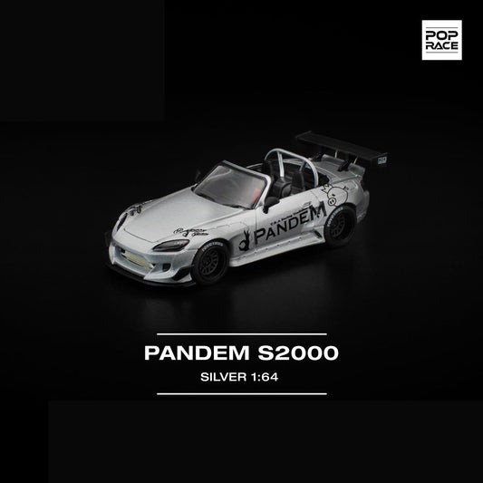 Pop Race Pandem S2000 Silver (New Tooling) 1:64 Diecast Car PR640451