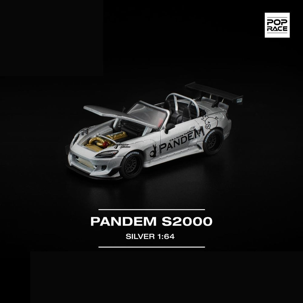 Pop Race Pandem S2000 Silver (New Tooling) 1:64 Diecast Car PR640451