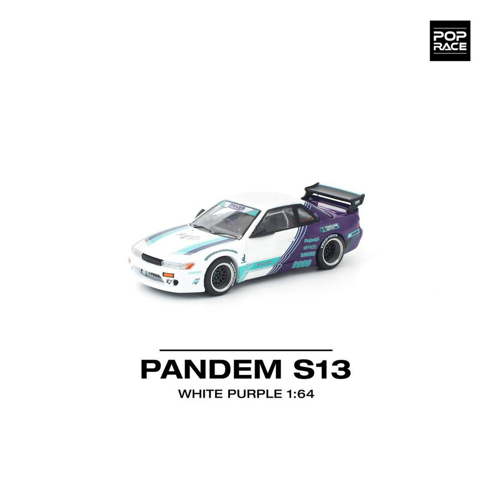 Pop Race Pandem S13 White Purple 1:64 Diecast Car PR640455