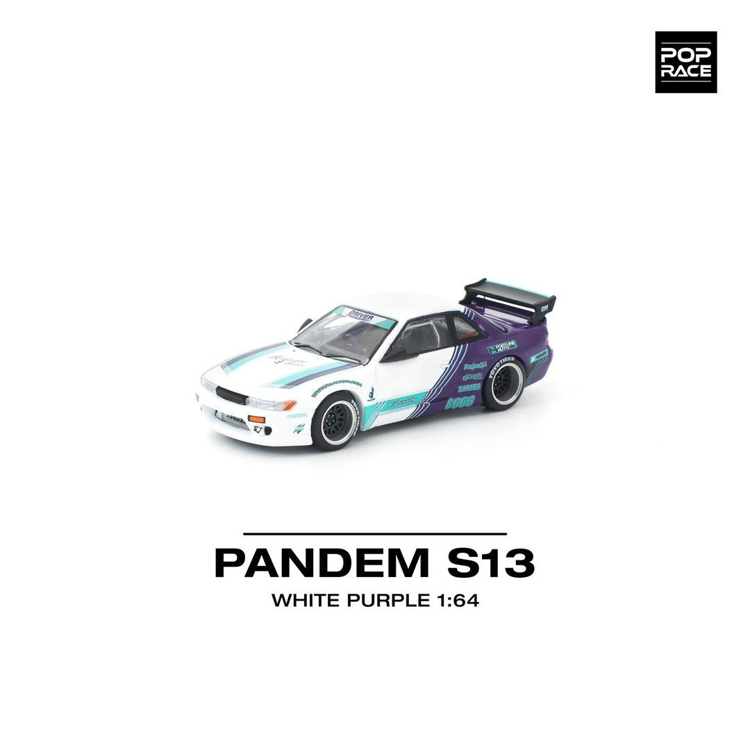 Pop Race Pandem S13 White Purple 1:64 Diecast Car PR640455