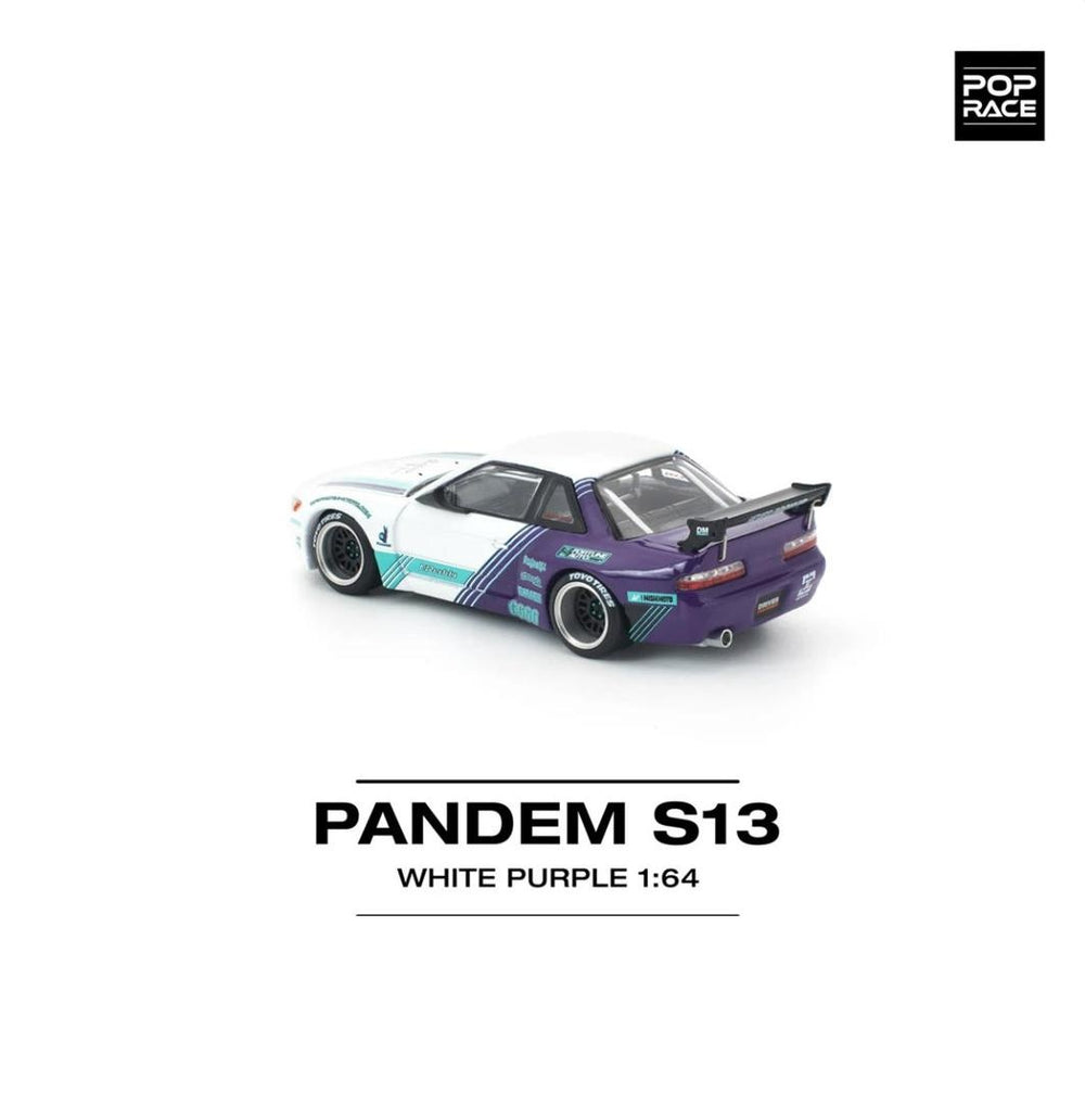 Pop Race Pandem S13 White Purple 1:64 Diecast Car PR640455