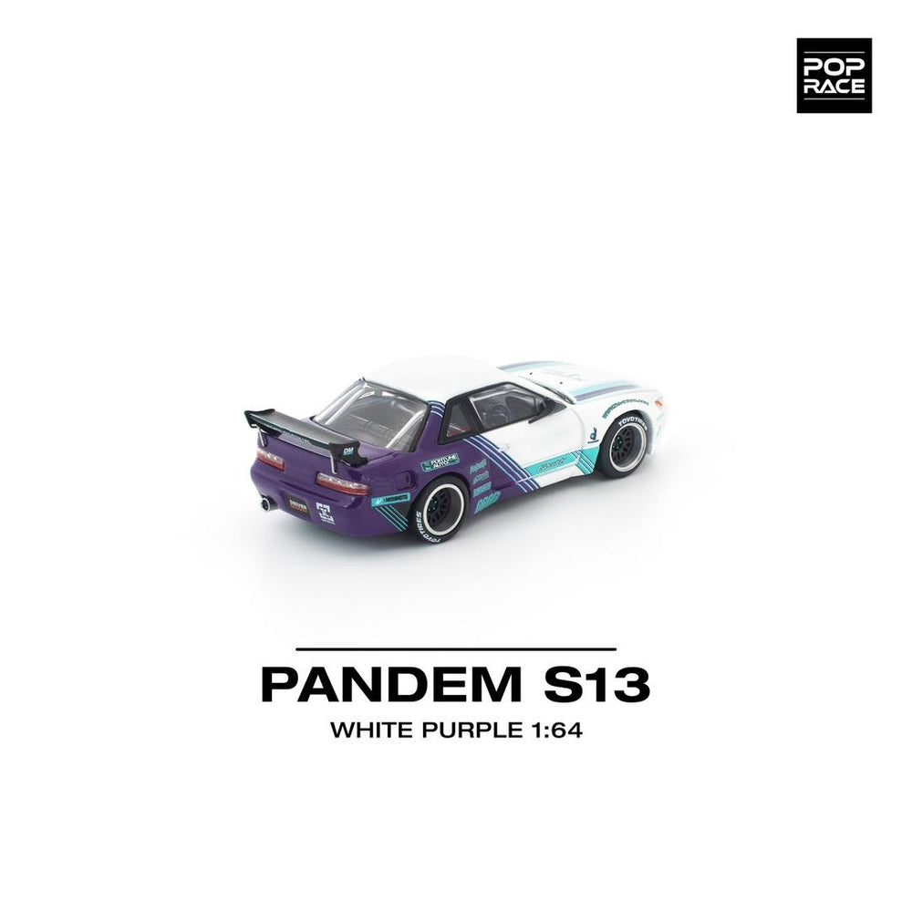 Pop Race Pandem S13 White Purple 1:64 Diecast Car PR640455