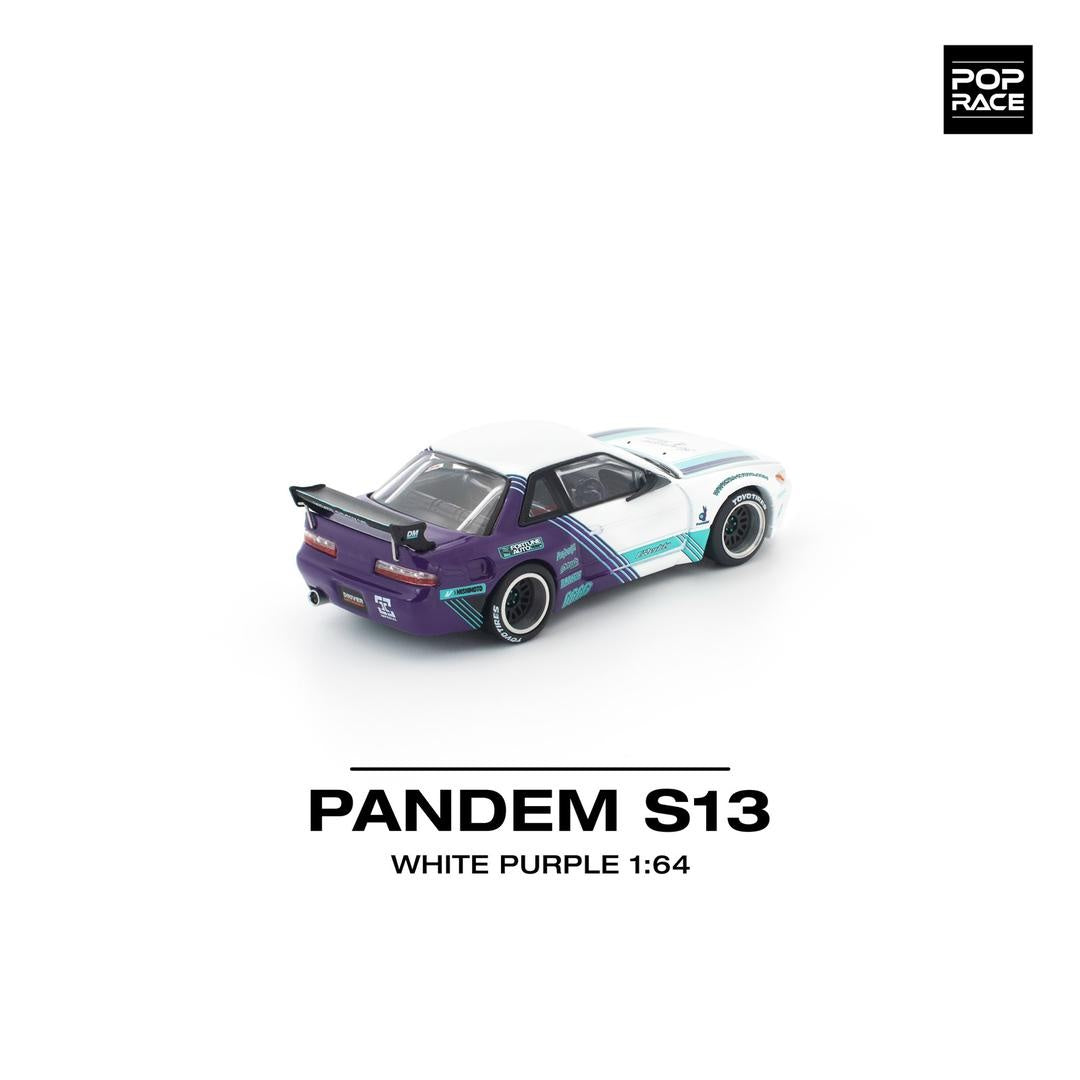 Pop Race Pandem S13 White Purple 1:64 Diecast Car PR640455