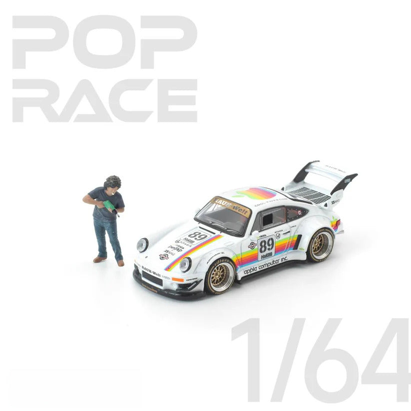 Pop Race RWB 930 Apple With Figure 1:64 Diecast Car PR640474