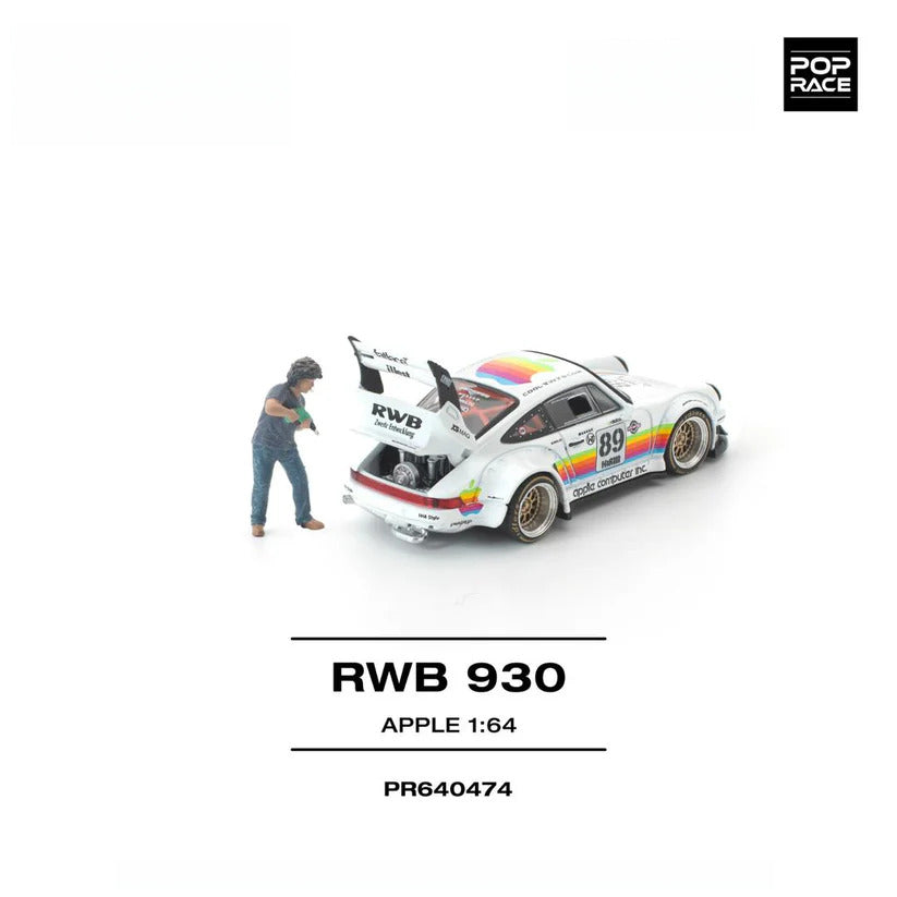 Pop Race RWB 930 Apple With Figure 1:64 Diecast Car PR640474