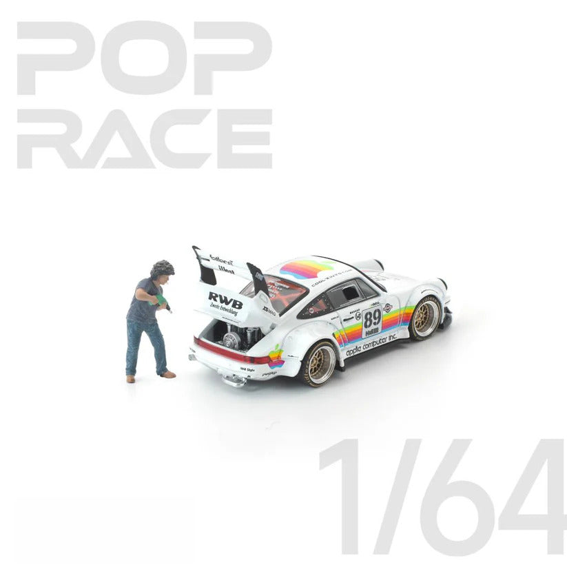 Pop Race RWB 930 Apple With Figure 1:64 Diecast Car PR640474