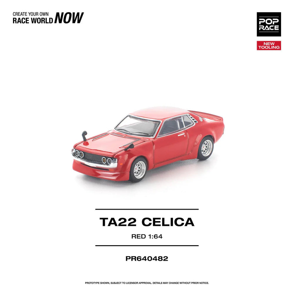 Pop Race TA22 Celica Red New Tooling 1:64 Diecast Car PR640482