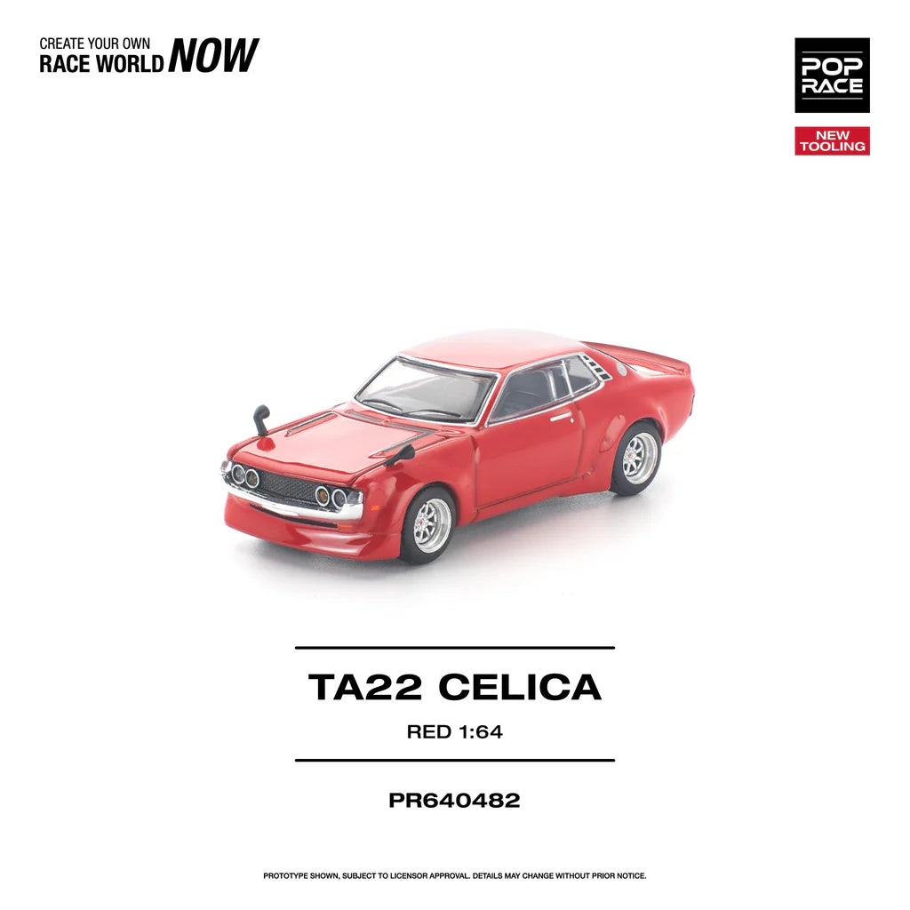 Pop Race TA22 Celica Red New Tooling 1:64 Diecast Car PR640482