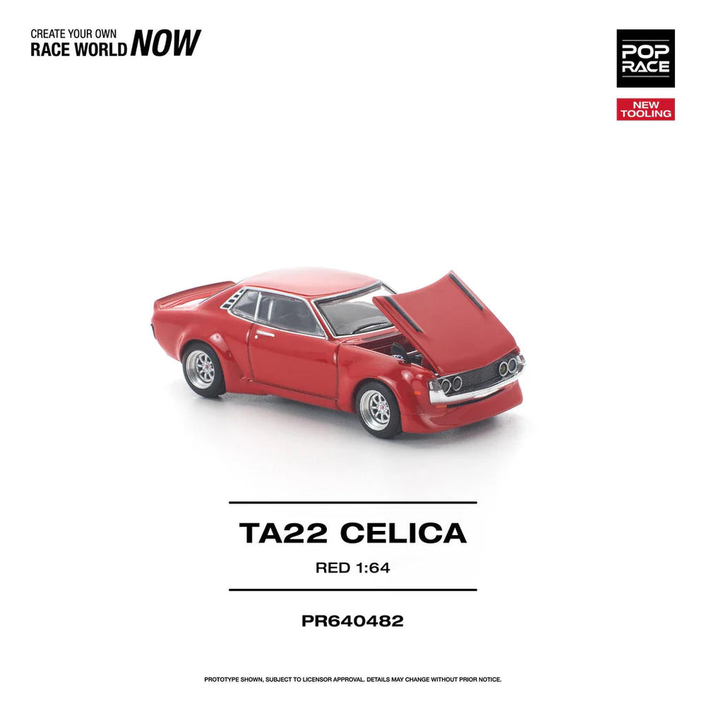 Pop Race TA22 Celica Red New Tooling 1:64 Diecast Car PR640482