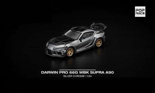 Pop Race Darwin Pro 66G WBK Supra A90 Silver Chrome 1:64 Car PR640492