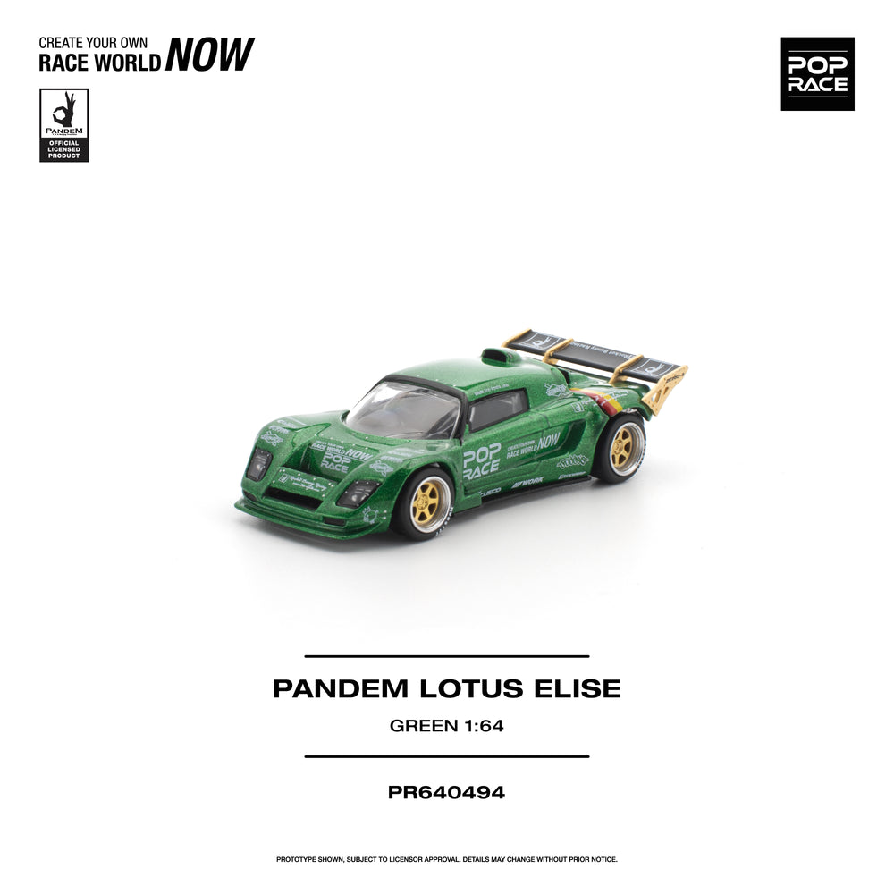 Pop Race Pandem Lotus Elise Green 1:64 Diecast Model 640494