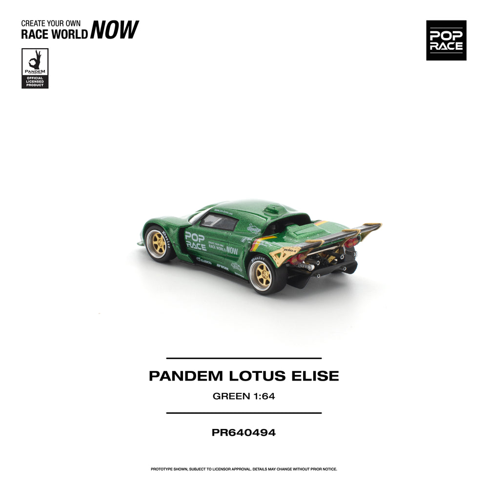 Pop Race Pandem Lotus Elise Green 1:64 Diecast Model 640494