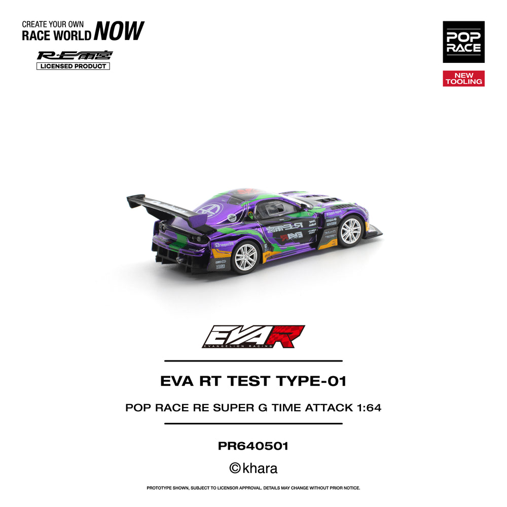 Pop Race EVA RT Test Type-01 RE Super G Time Attack 1:64 Diecast Model 640501