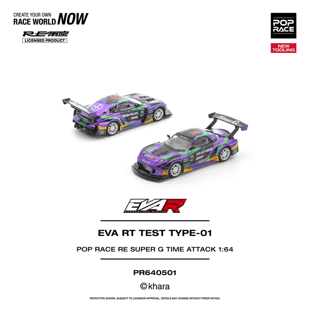 Pop Race EVA RT Test Type-01 RE Super G Time Attack 1:64 Diecast Model 640501