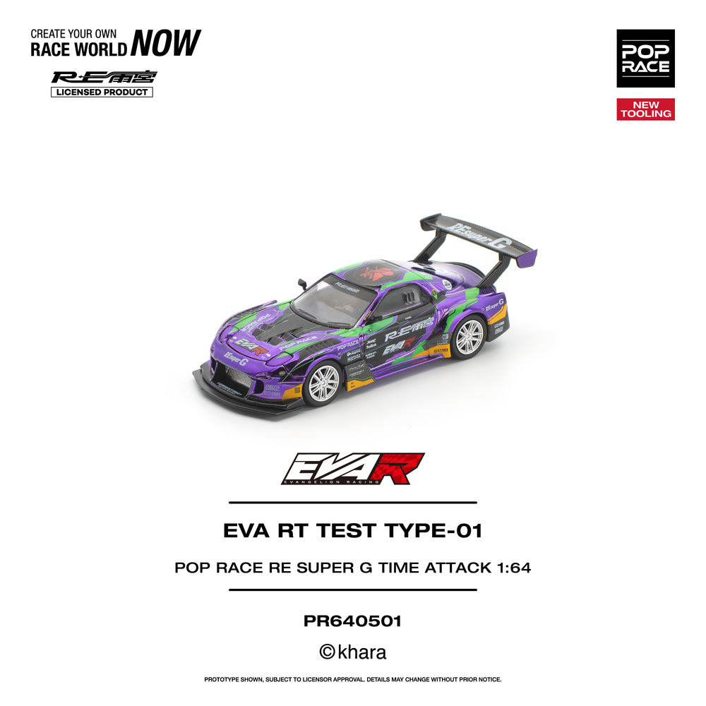Pop Race EVA RT Test Type-01 RE Super G Time Attack 1:64 Diecast Model 640501