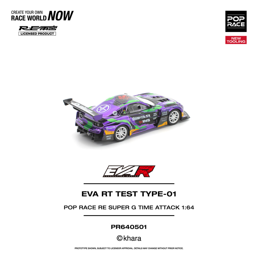 Pop Race EVA RT Test Type-01 RE Super G Time Attack 1:64 Diecast Model 640501
