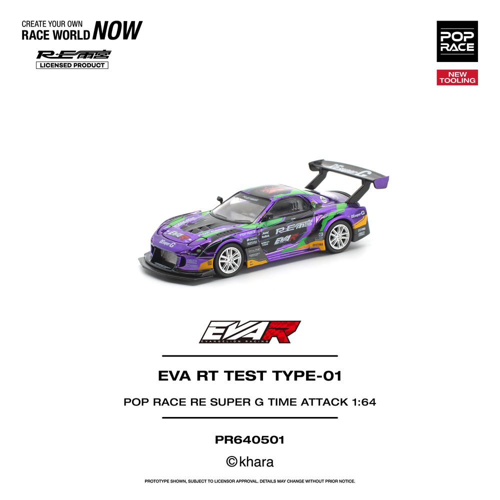 Pop Race EVA RT Test Type-01 RE Super G Time Attack 1:64 Diecast Model 640501