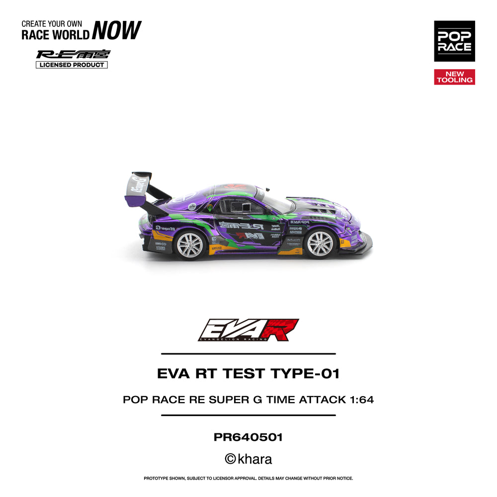 Pop Race EVA RT Test Type-01 RE Super G Time Attack 1:64 Diecast Model 640501