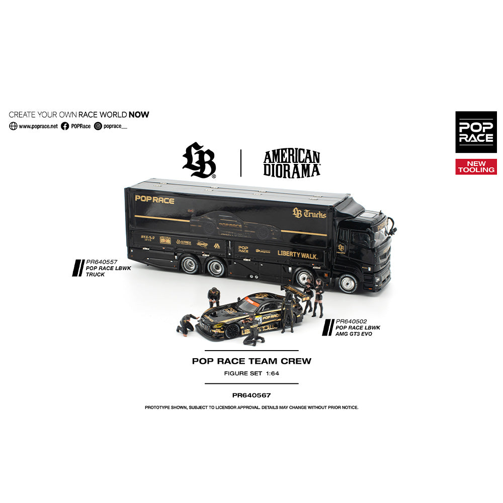 Pop Race LBWK AMG GT3 EVO Gold/Black 1:64 Diecast Car 640502
