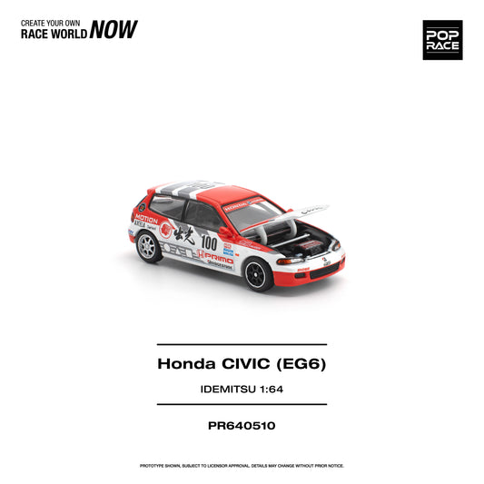 Pop Race Honda Civic (EG6) Idemitsu Motion Infinite 1:64 Diecast Model 640510