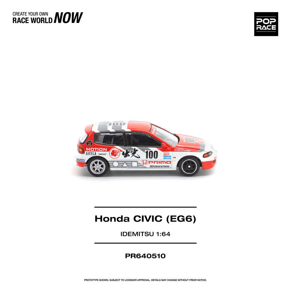 Pop Race Honda Civic (EG6) Idemitsu Motion Infinite 1:64 Diecast Model 640510