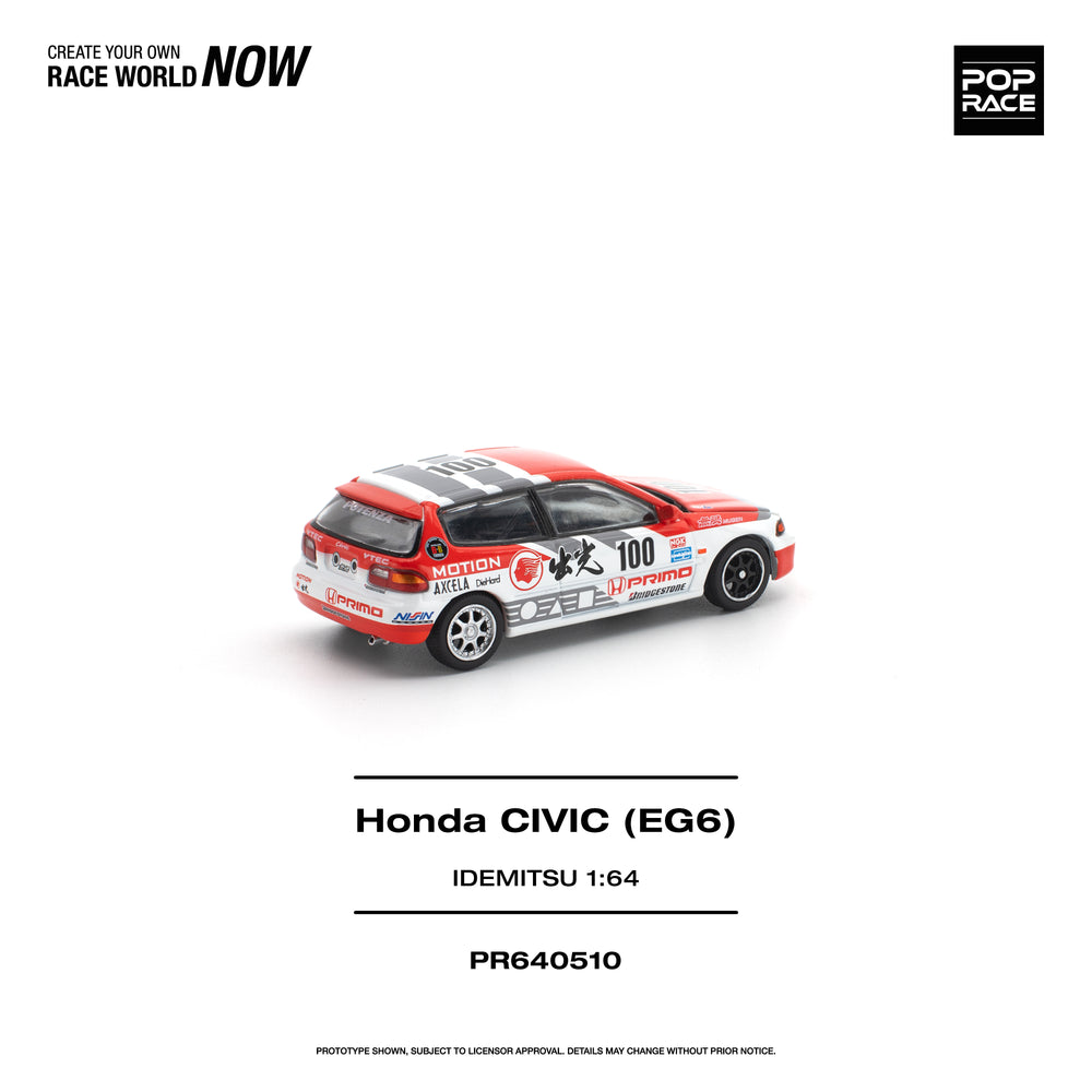 Pop Race Honda Civic (EG6) Idemitsu Motion Infinite 1:64 Diecast Model 640510