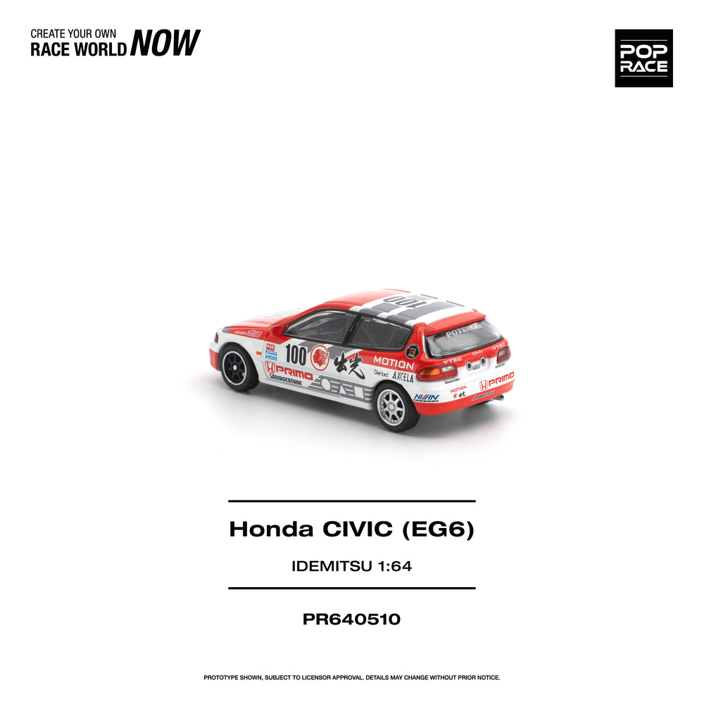 Pop Race Honda Civic (EG6) Idemitsu Motion Infinite 1:64 Diecast Model 640510
