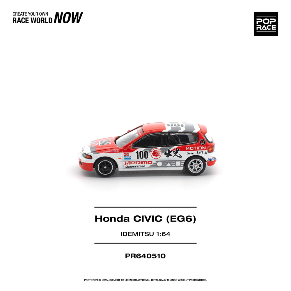 Pop Race Honda Civic (EG6) Idemitsu Motion Infinite 1:64 Diecast Model 640510