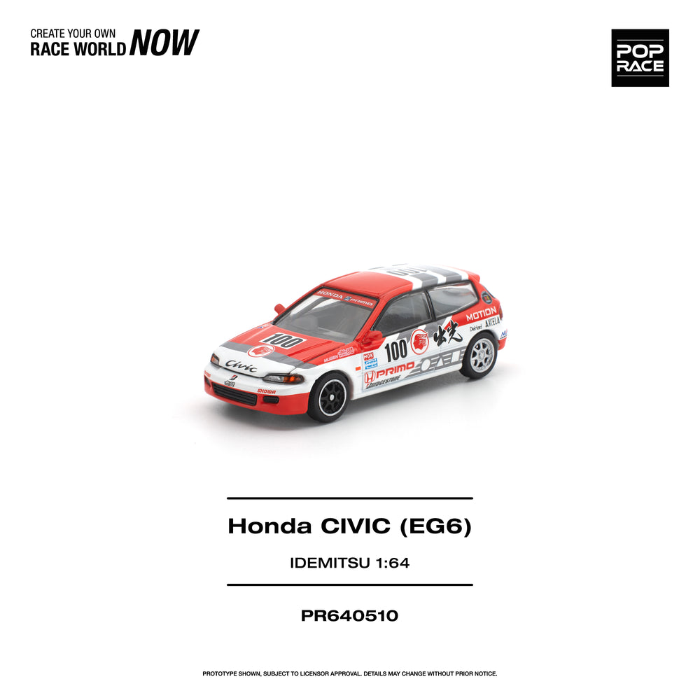 Pop Race Honda Civic (EG6) Idemitsu Motion Infinite 1:64 Diecast Model 640510