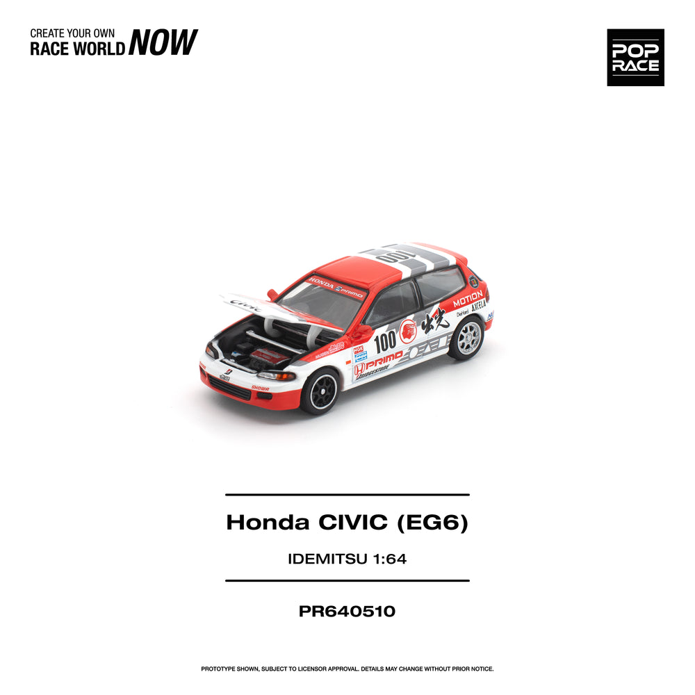 Pop Race Honda Civic (EG6) Idemitsu Motion Infinite 1:64 Diecast Model 640510