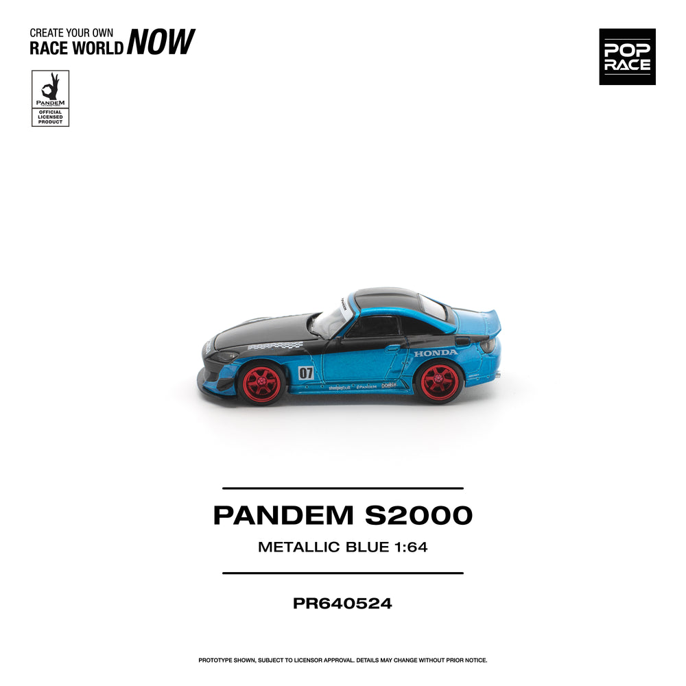 Pop Race Pandem S2000 Metallic Blue 1:64 Diecast Model 640524