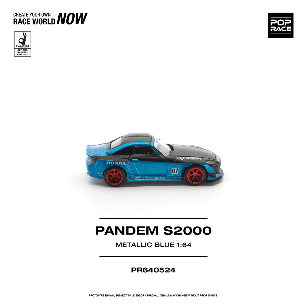 Pop Race Pandem S2000 Metallic Blue 1:64 Diecast Model 640524