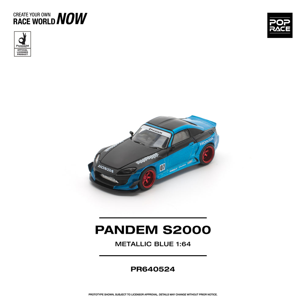 Pop Race Pandem S2000 Metallic Blue 1:64 Diecast Model 640524