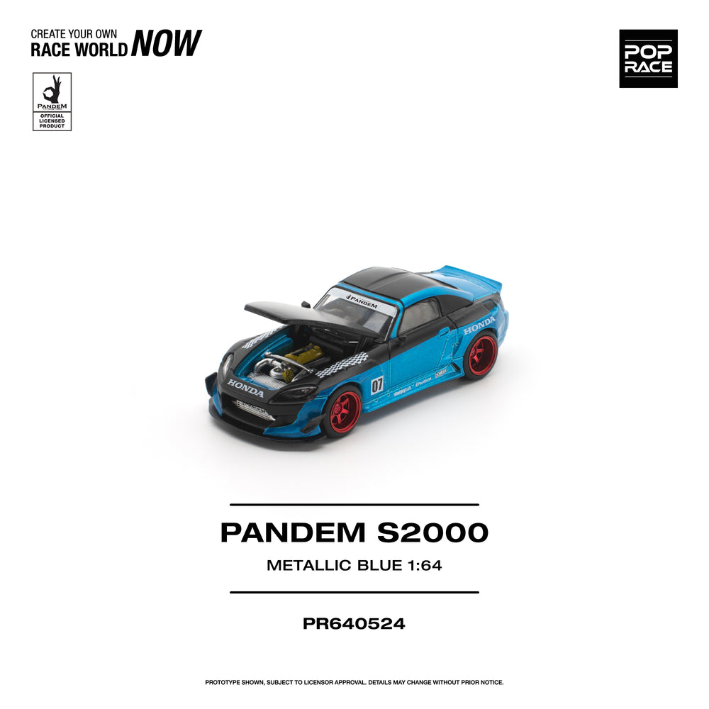 Pop Race Pandem S2000 Metallic Blue 1:64 Diecast Model 640524