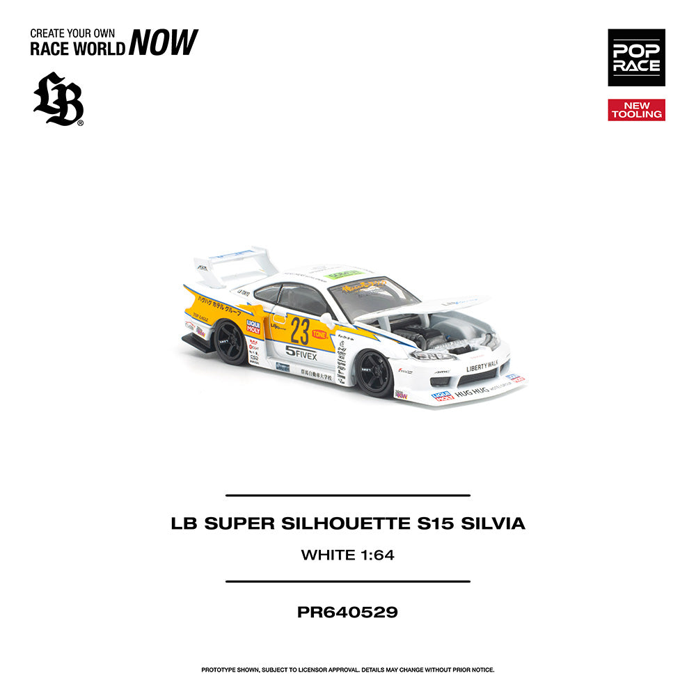 Pop Race LB Super Silhouette S15 Silvia 1:64 Diecast Car 640529