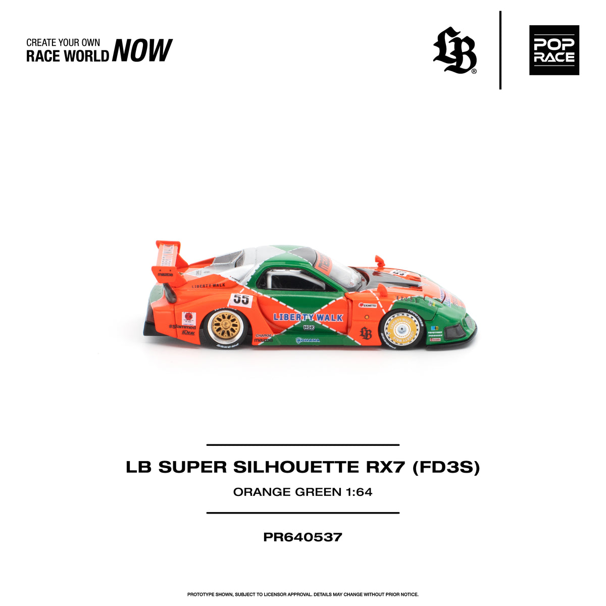 Pop Race LB Super Silhouette RX7 (FD3S) 1:64 Diecast Model PR640537