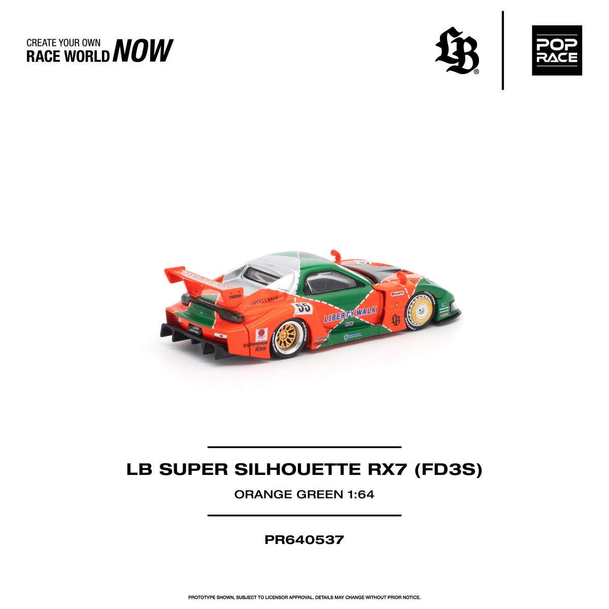 Pop Race LB Super Silhouette RX7 (FD3S) 1:64 Diecast Model PR640537