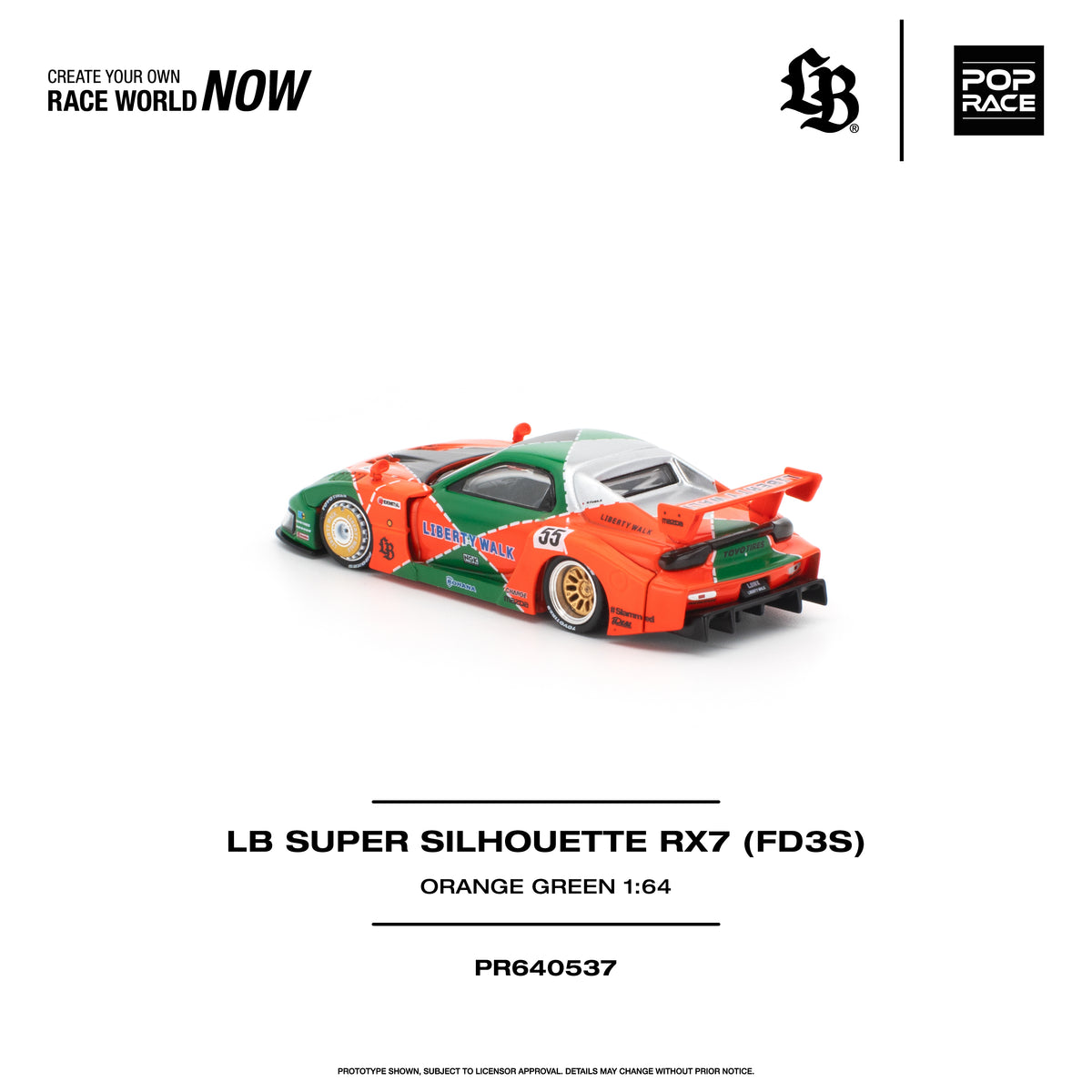 Pop Race LB Super Silhouette RX7 (FD3S) 1:64 Diecast Model PR640537