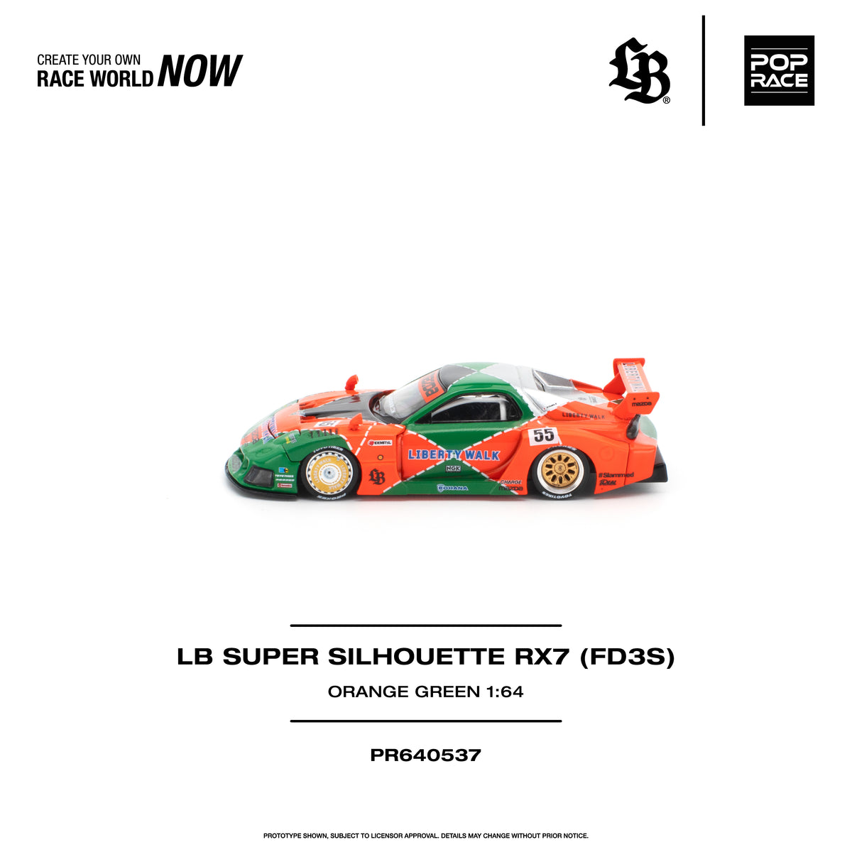 Pop Race LB Super Silhouette RX7 (FD3S) 1:64 Diecast Model PR640537
