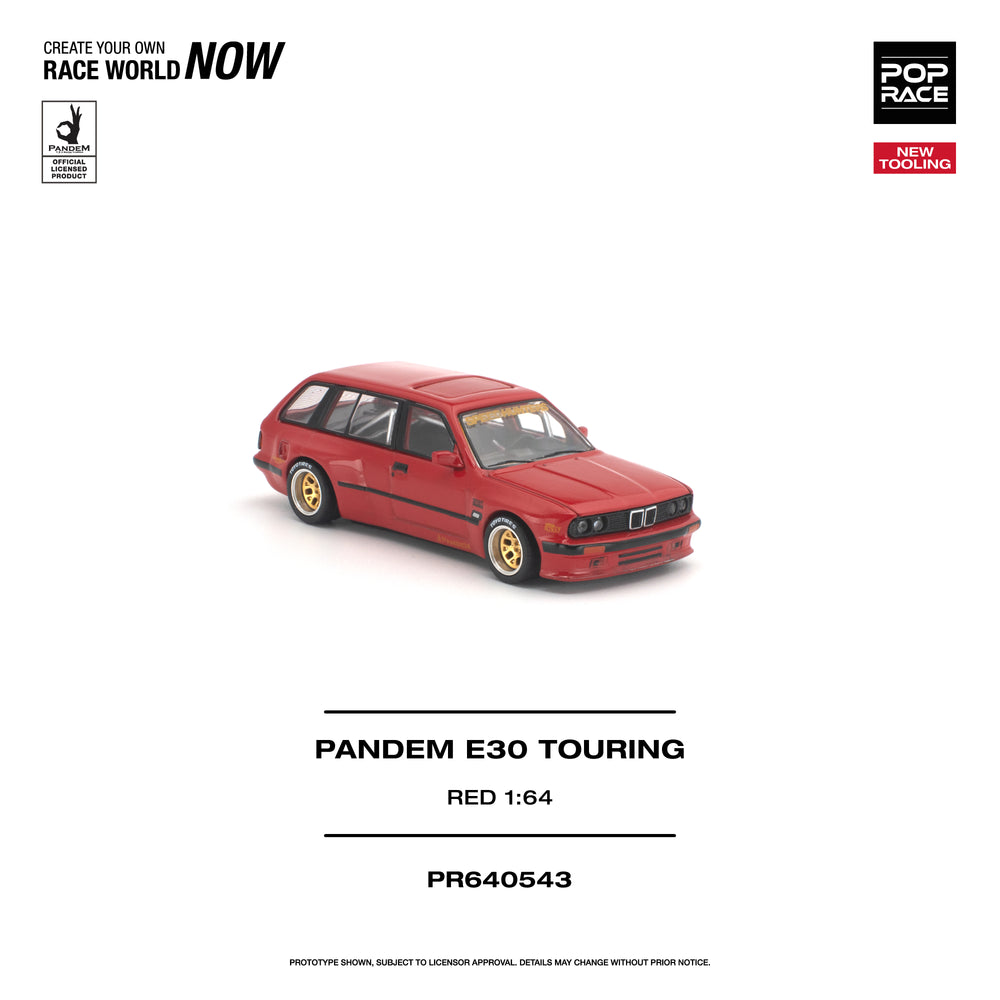 Pop Race Pandem E30 Touring - Red 1:64 Diecast Model 640543