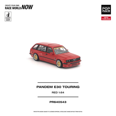 Pop Race Pandem E30 Touring - Red 1:64 Diecast Model 640543