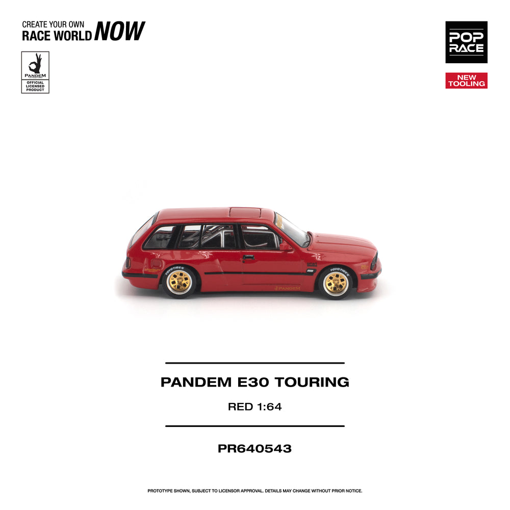 Pop Race Pandem E30 Touring - Red 1:64 Diecast Model 640543