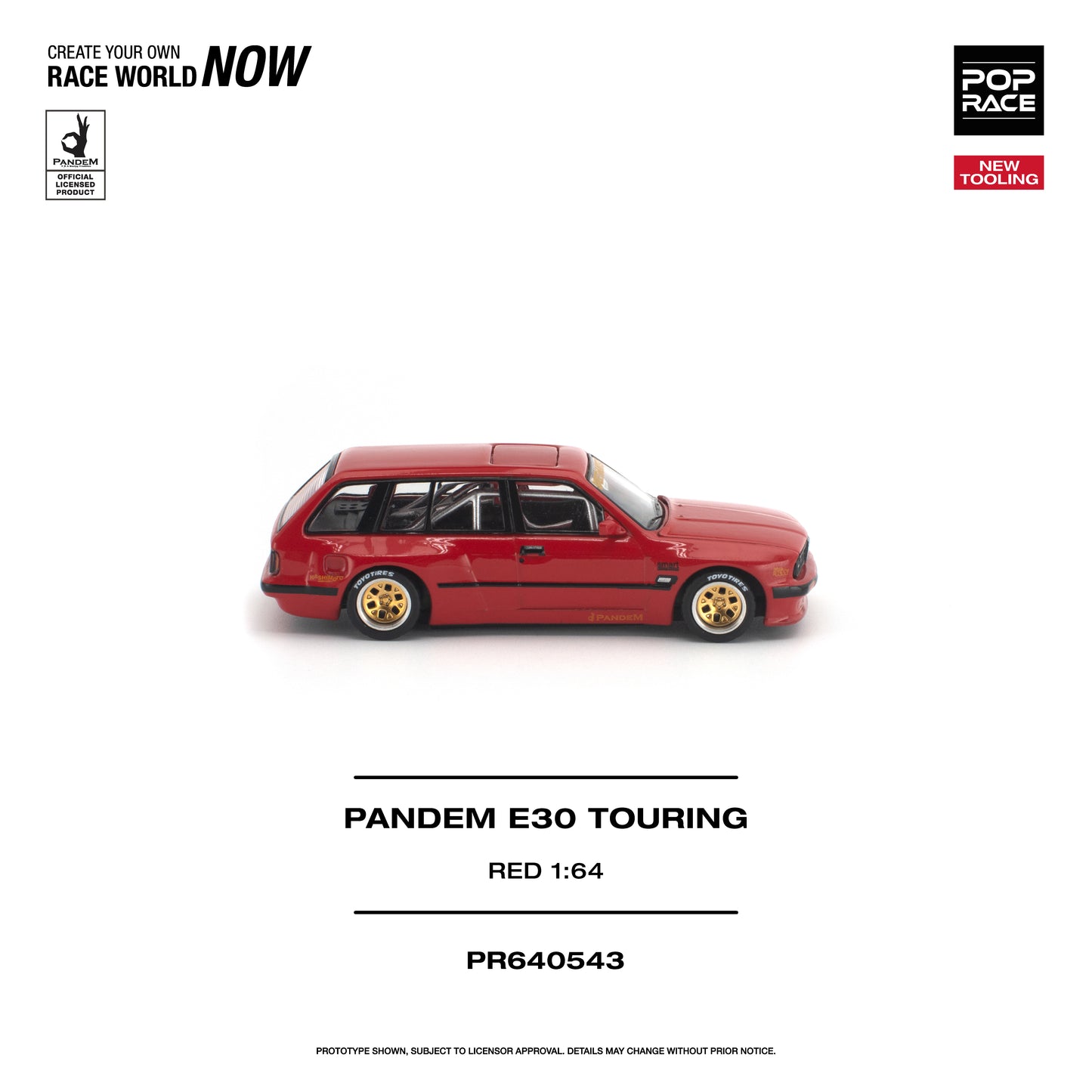 Pop Race Pandem E30 Touring - Red 1:64 Diecast Model 640543