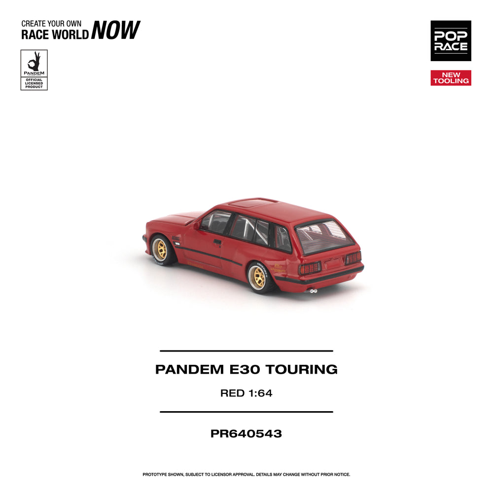 Pop Race Pandem E30 Touring - Red 1:64 Diecast Model 640543