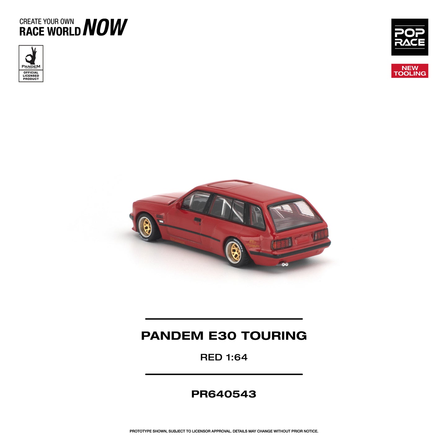 Pop Race Pandem E30 Touring - Red 1:64 Diecast Model 640543