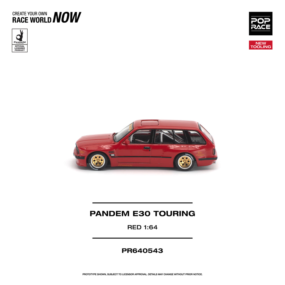Pop Race Pandem E30 Touring - Red 1:64 Diecast Model 640543